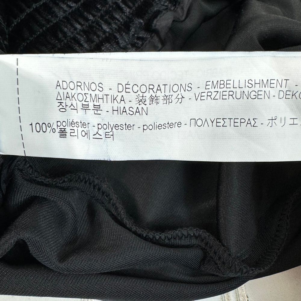 Zara Basic Jogger Women's Black Small‎ Stripe Crushed Velvet Stripe Joggers - Picture 9 of 13